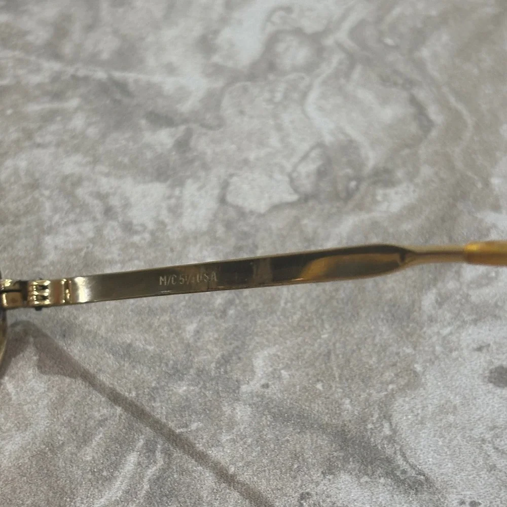 Vintage Hexagonal Gold Geometric Eyeglasses M/C 5 1/4 USA Retro Frames